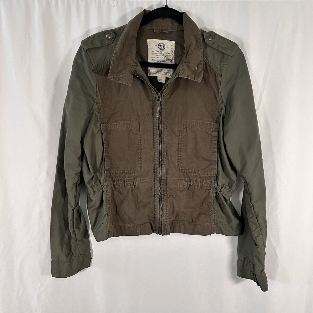 Lucky Brand Utility jacket Women's Large Green Full Zip Standard Issue 06-KH1